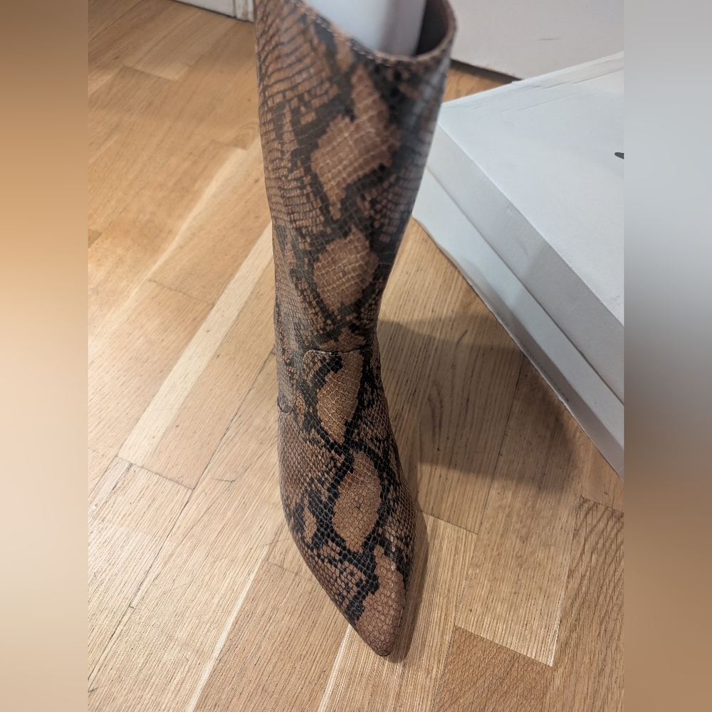 L'INTERVALLE Brown Snakeskin Heeled Boots - Picture 3 of 7